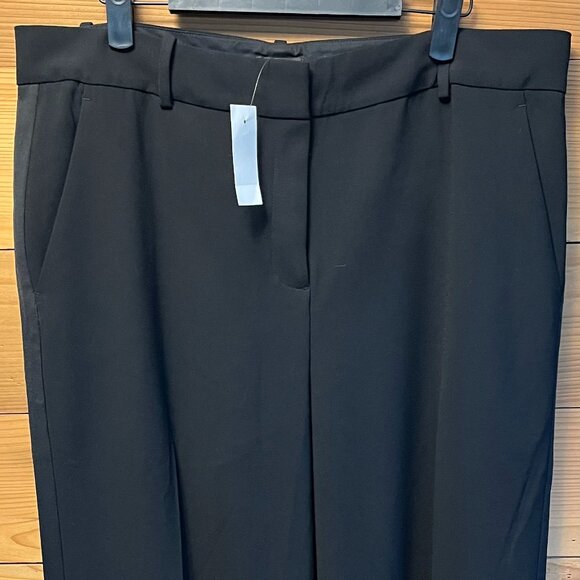 Loft Clean Wide Leg Pants in Tuxedo Stripe Black Size 14 NWT - Picture 2 of 7